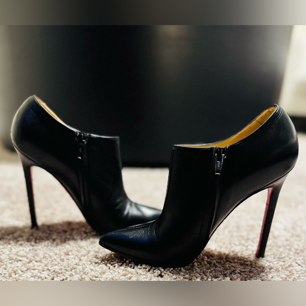 Christian Louboutin Black Heeled Ankle Booties